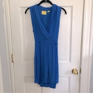 Anthropologie | Maeve Royal Blue Faux Wrap Mini Dress